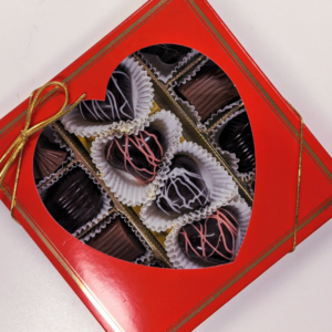 Romantic Heart Box with 12 Gourmet Truffles – Perfect Gift for Chocolate Lovers