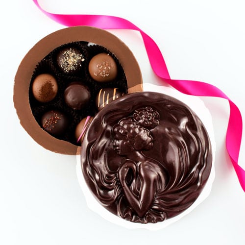 Chocolate Cameo Box filled with chocolates