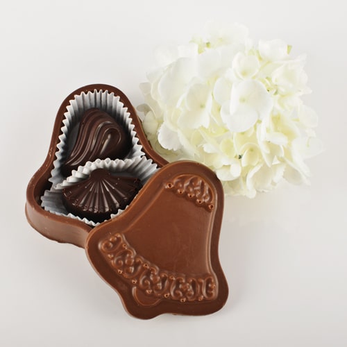 Chocolate Wedding Bell box with Bonbons