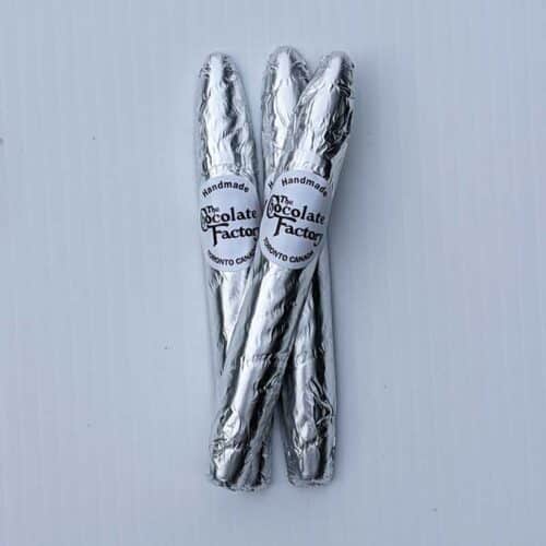 Silver foil chocolate cigars