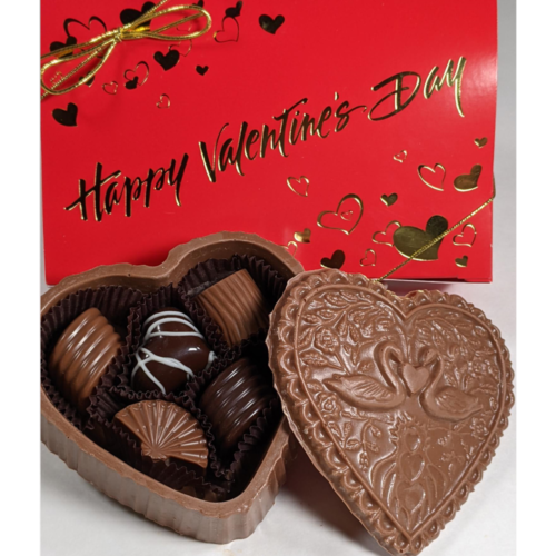 Romantic Chocolate Swan Heart Box - Image 2