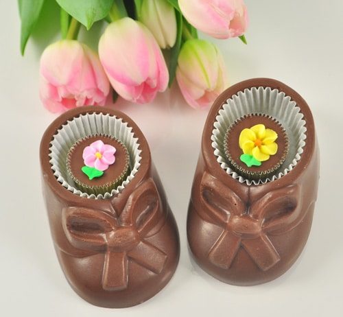 Chocolate Baby booties