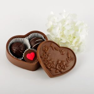 Chocolate heart Box filled with chocolates